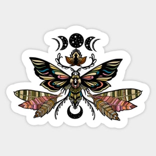 Boho celestial witchy moth Sticker